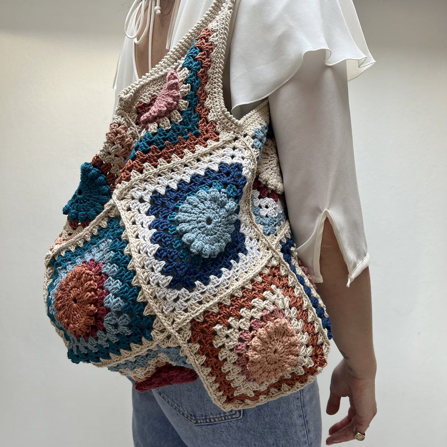 π¨ Granny Diamond Bag β Boho Shoulder Tote Crochet Pattern πβ¨