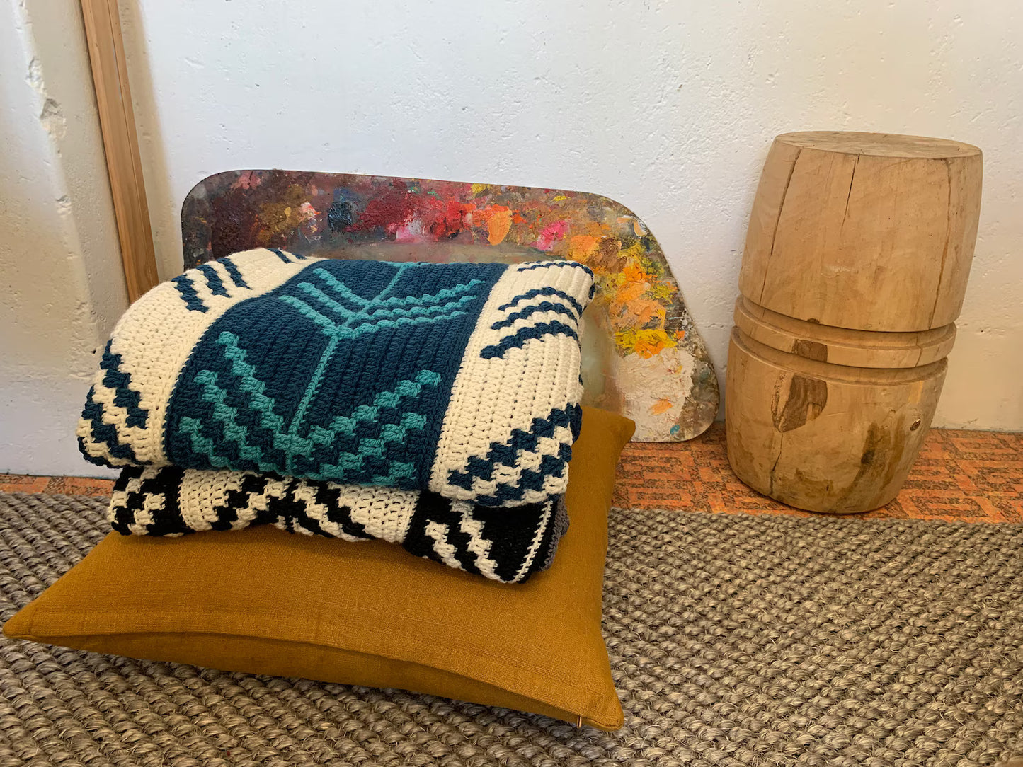 🧭 Mosaic Direction Blanket – Bold, Modern & Fun! 🧶