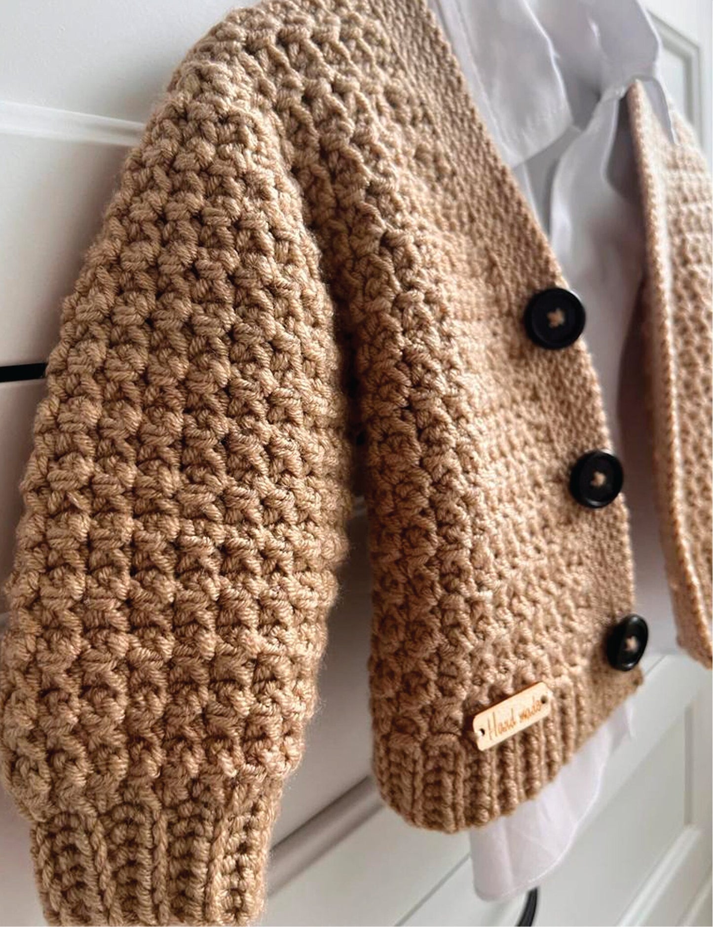 🧸 Explorer Baby Cardigan – Cozy Textured Crochet Pattern (Newborn–8Y)