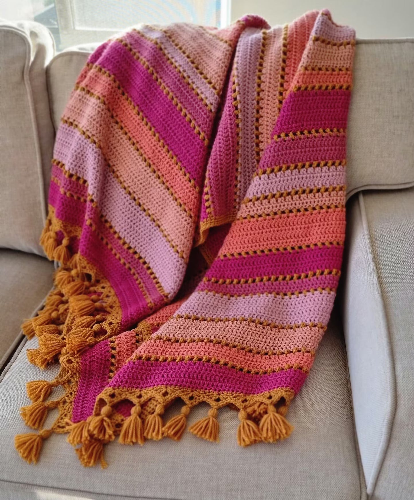 π§Ά Turkish Delight Blanket β Easy Tassel Pattern for Beginners π¬