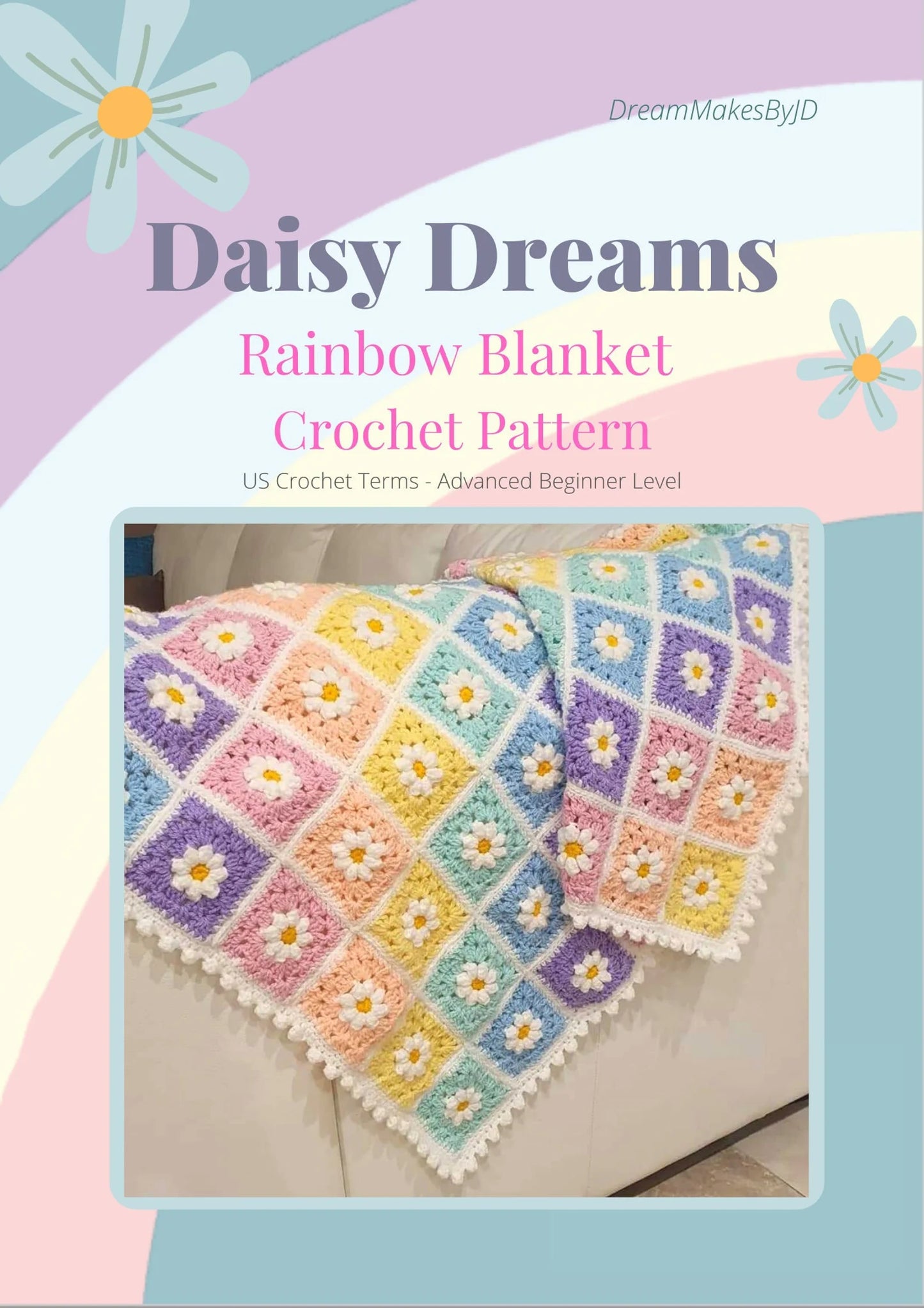 πΌ Daisy Dreams Blanket β Rainbow Granny Squares for Beginners π