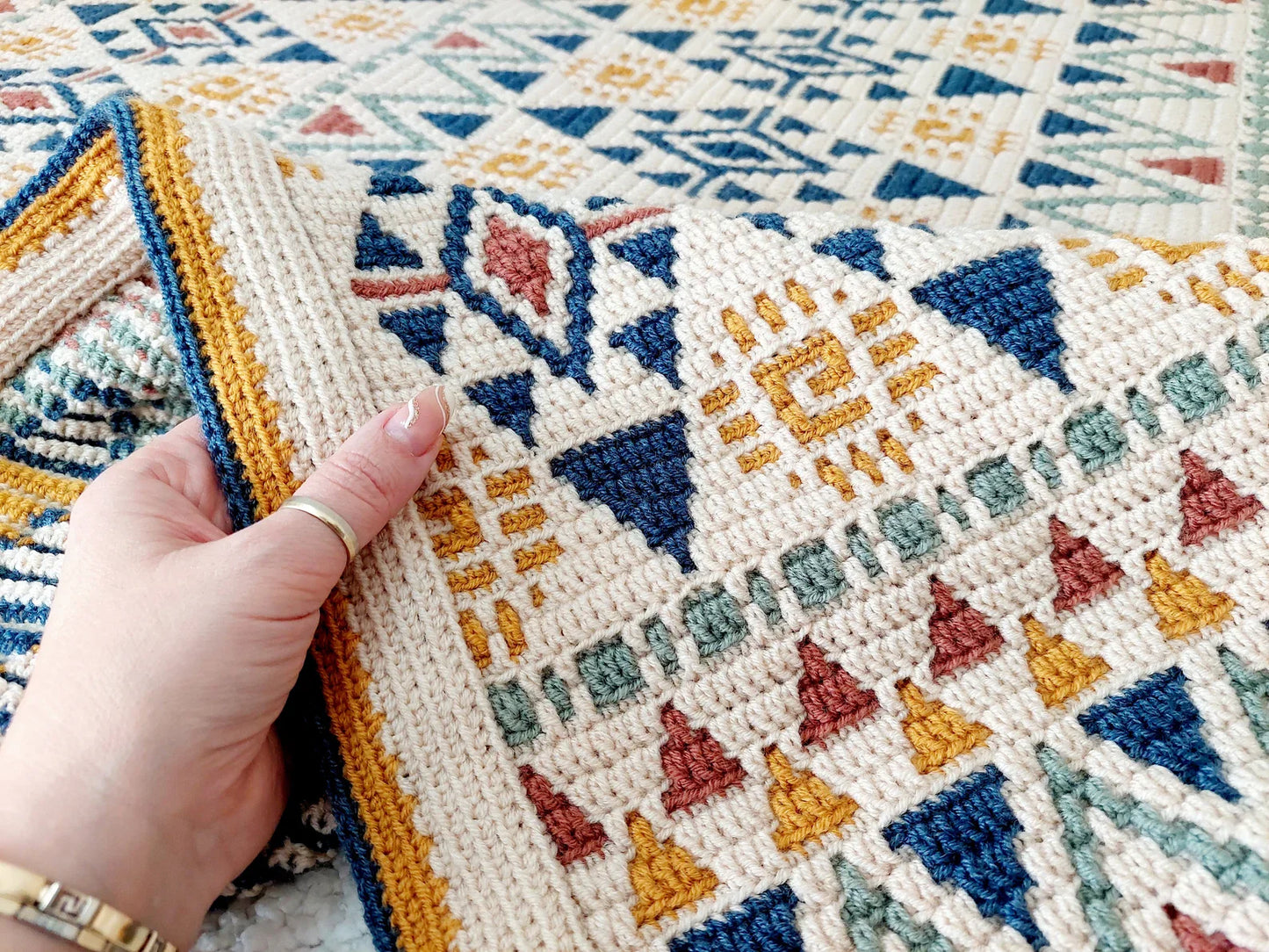 π Shandiin Mosaic Blanket Pattern β Bold & Colorful Design (PDF)