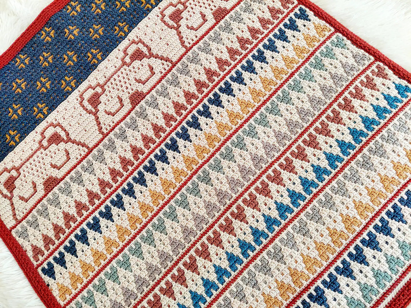 🧸✨ Sleep Tight Little Bear – Mosaic Baby Blanket Pattern