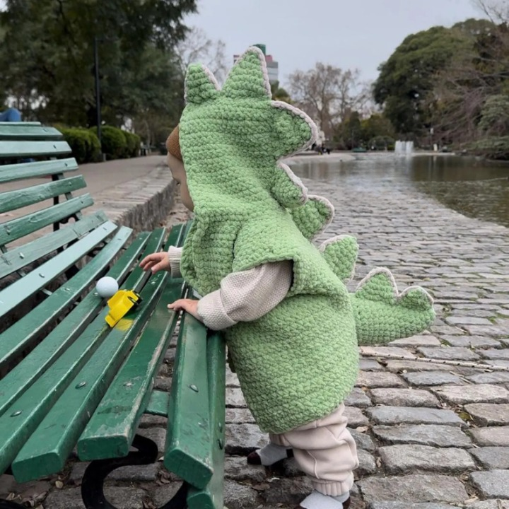 🦖 Kids Dinosaur Crochet Vest – PDF Pattern