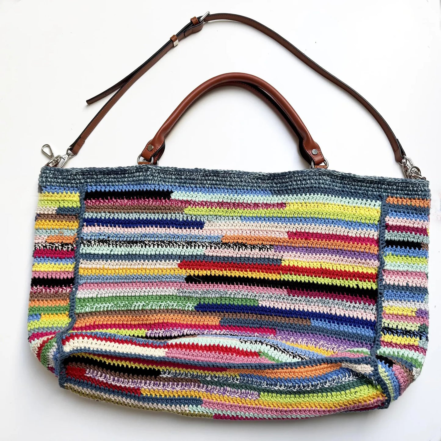 ๐ Scrap Yarn Bag Pattern โ Colorful & Fun! ๐งถ