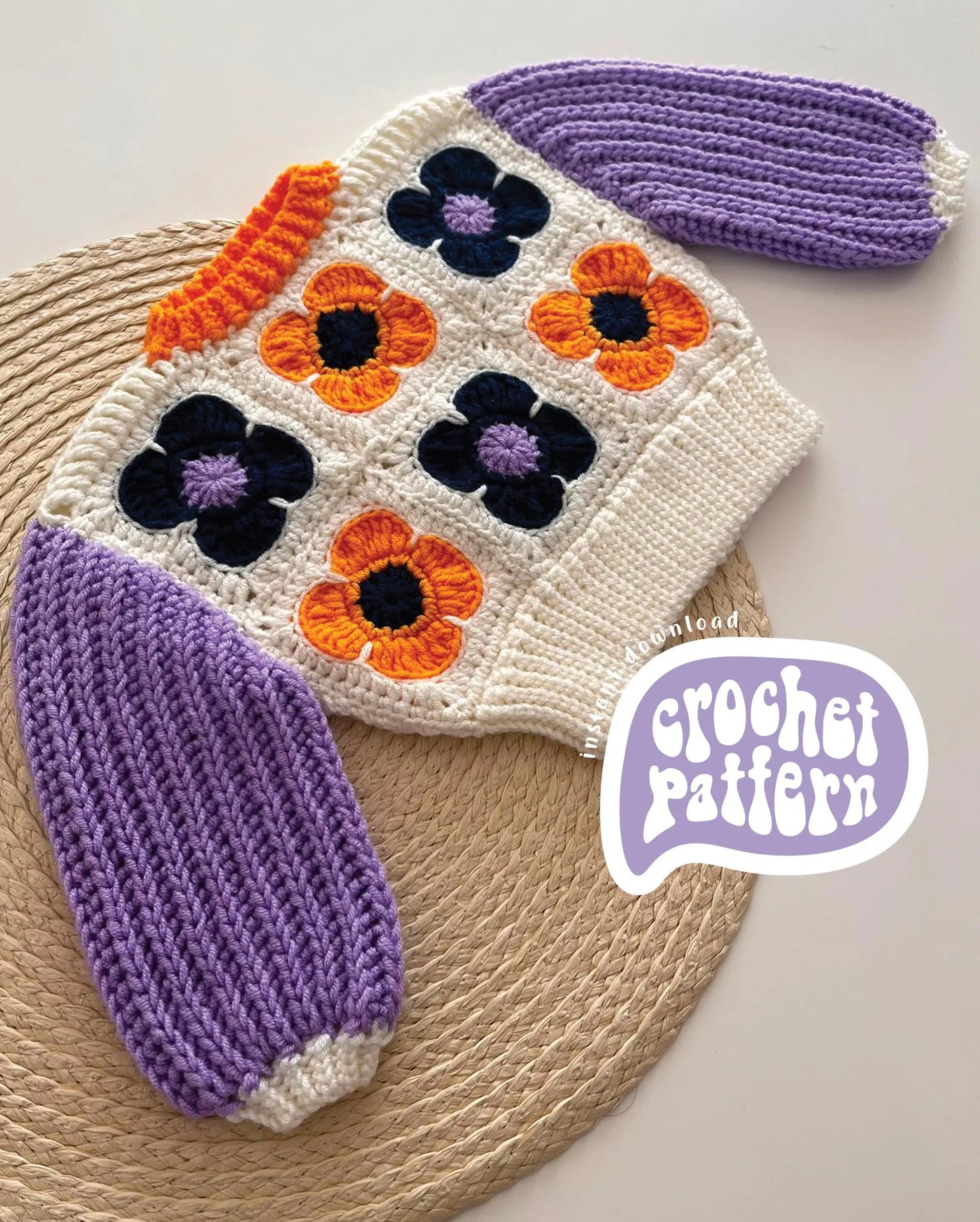 πΌ Granny Bloom Sweater β Floral Baby & Kids Crochet Pattern (0β8Y)