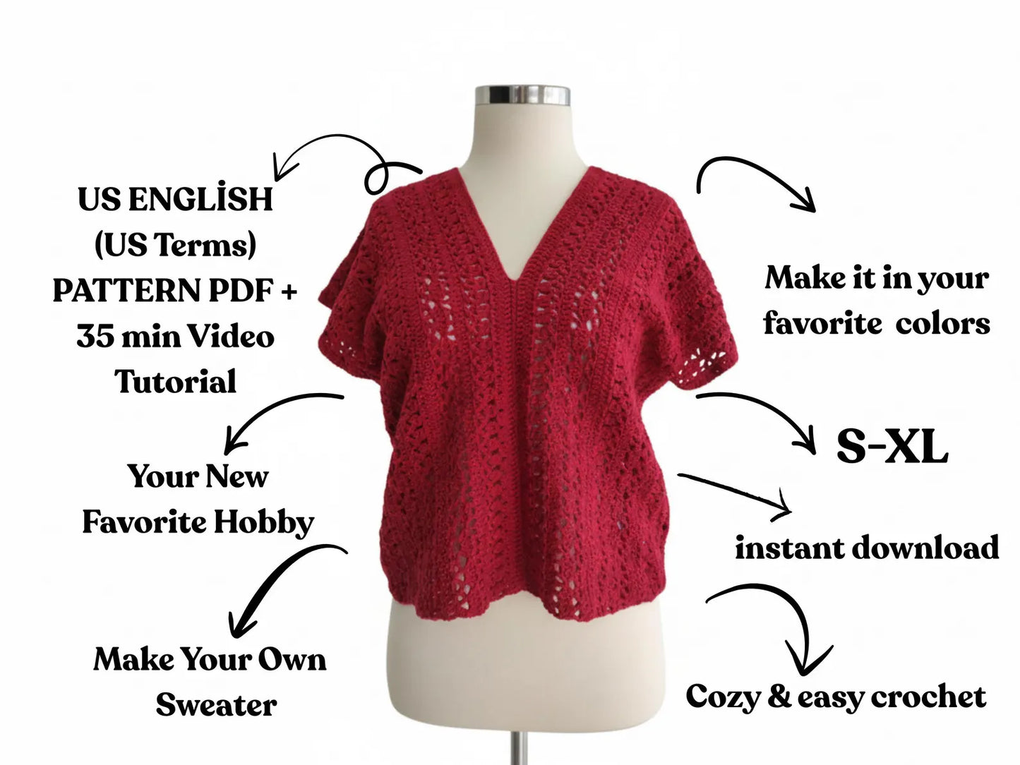 ✨ Boho Lace Crochet Top Pattern 🌸 Summer Festival Blouse PDF 🧶