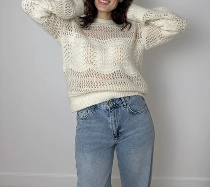 Lace Sweater Knitting Pattern PDF