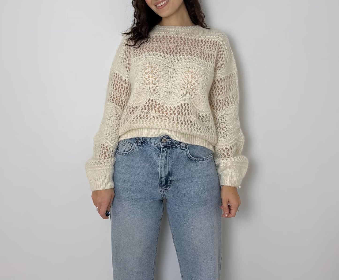 Lace Sweater Knitting Pattern PDF