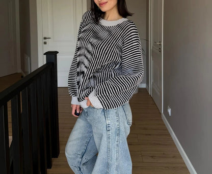 Tiger Illusion Sweater Knitting Pattern | XS–2XL