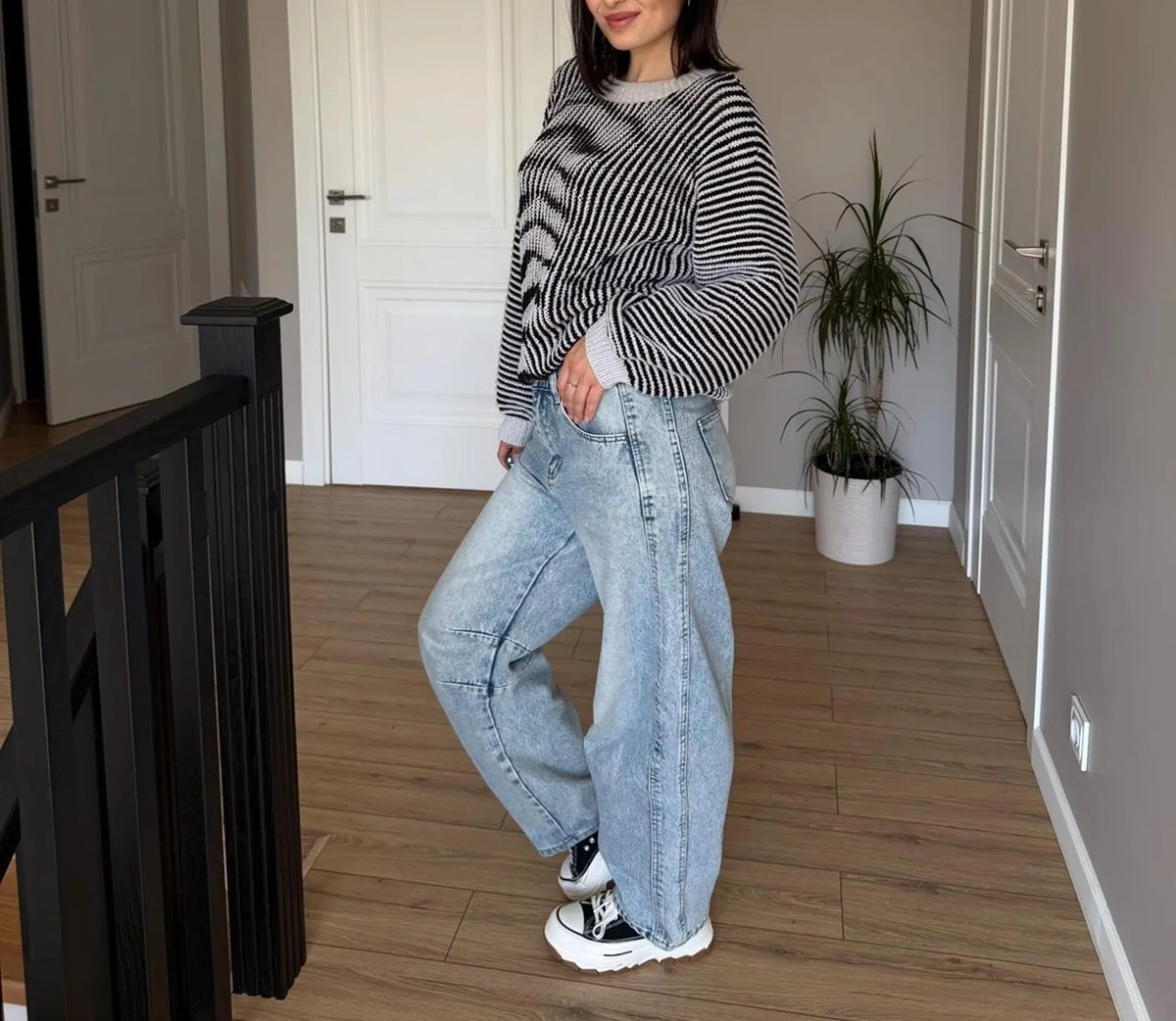 Tiger Illusion Sweater Knitting Pattern | XS–2XL