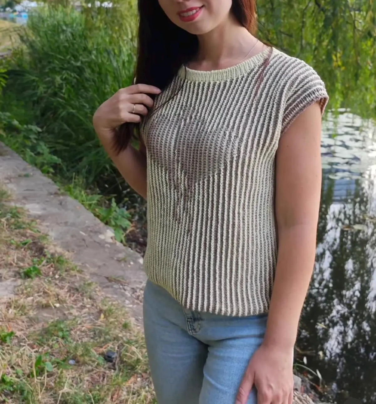 Tiger Illusion Sweater Knitting Pattern | XS–2XL