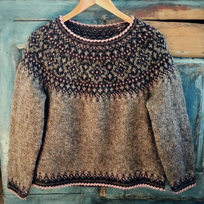 🖤🌹 Black Rose Sweater – Norwegian Knit Pattern PDF