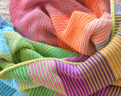 Kiss Blanket Knitting Pattern – Colorful & Easy Garter Stitch PDF