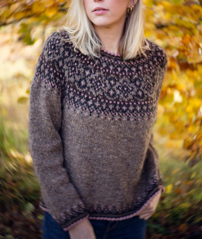 🖤🌹 Black Rose Sweater – Norwegian Knit Pattern PDF