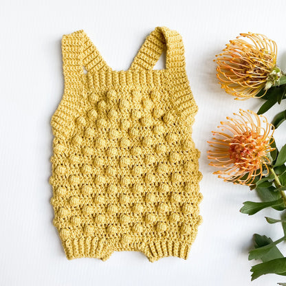💖 Bobble Baby Romper – Modern Crochet Pattern (0–12 Months) 🍼✨