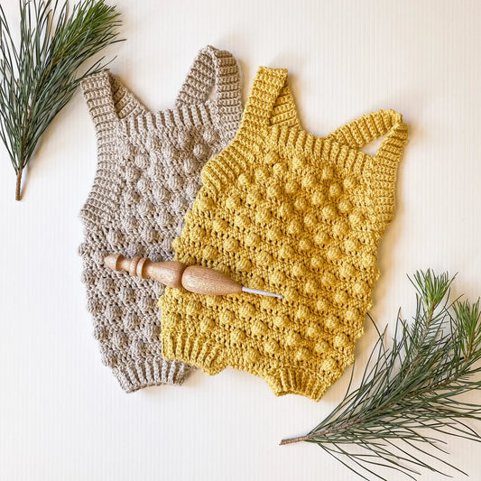💖 Bobble Baby Romper – Modern Crochet Pattern (0–12 Months) 🍼✨