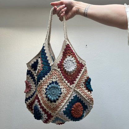 🎨 Granny Diamond Bag – Boho Shoulder Tote Crochet Pattern 👜✨