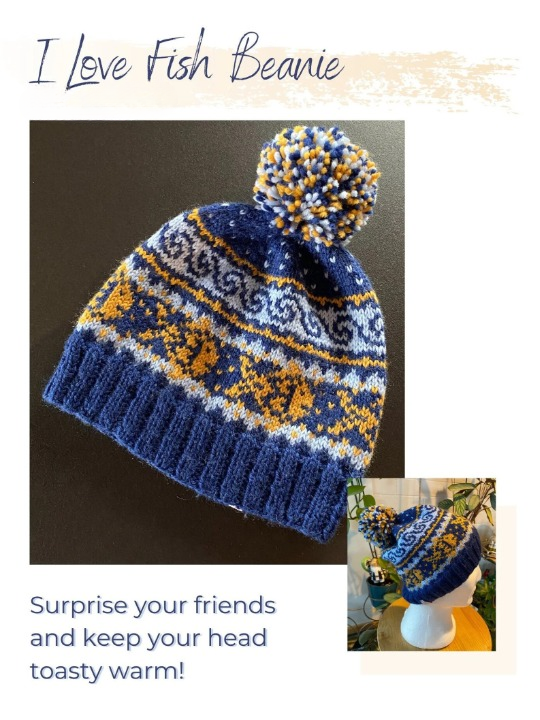 🐠 I Love Fish Beanie – Fun & Easy Knit Pattern (Kids & Adults)
