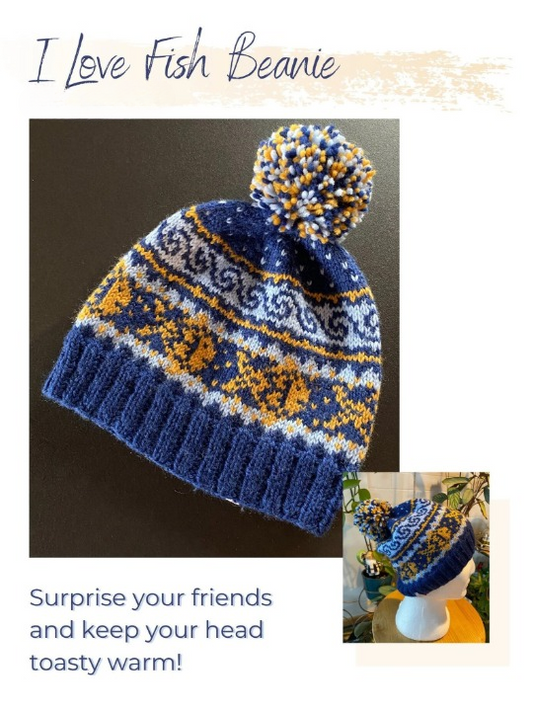 🐠 I Love Fish Beanie – Fun & Easy Knit Pattern (Kids & Adults)
