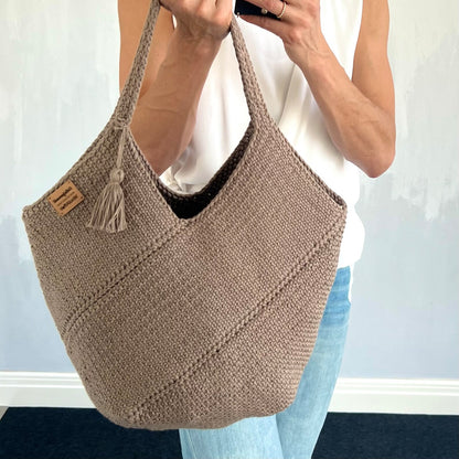 ✨ Knit Tote Bag Pattern – Oversized Style (PDF) 🧶👜