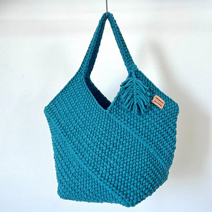 ✨ Knit Tote Bag Pattern – Oversized Style (PDF) 🧶👜