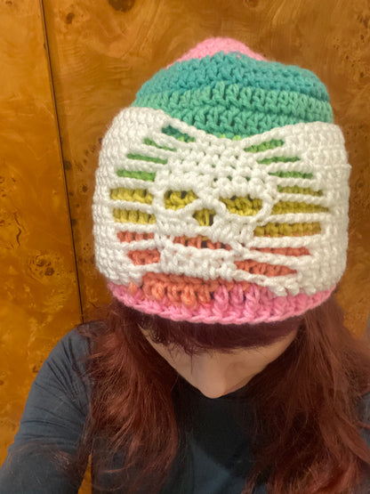 🔥 Cozy Skull Beanie – Easy Beginner Crochet Pattern 🖤💀