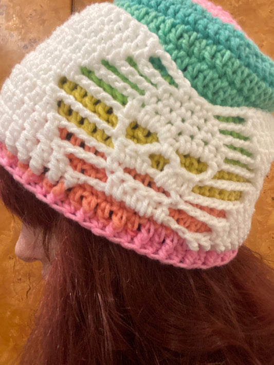 🔥 Cozy Skull Beanie – Easy Beginner Crochet Pattern 🖤💀