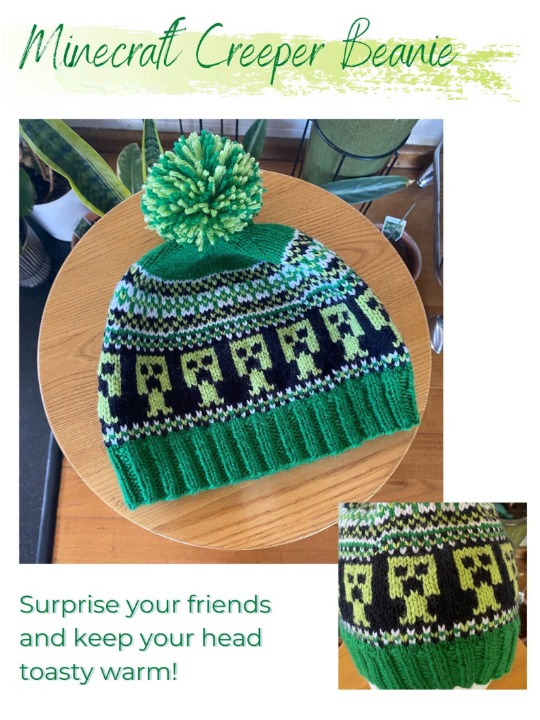 👾 Creeper Beanie Pattern – Quick & Easy Knit Hat (Kids & Adults)