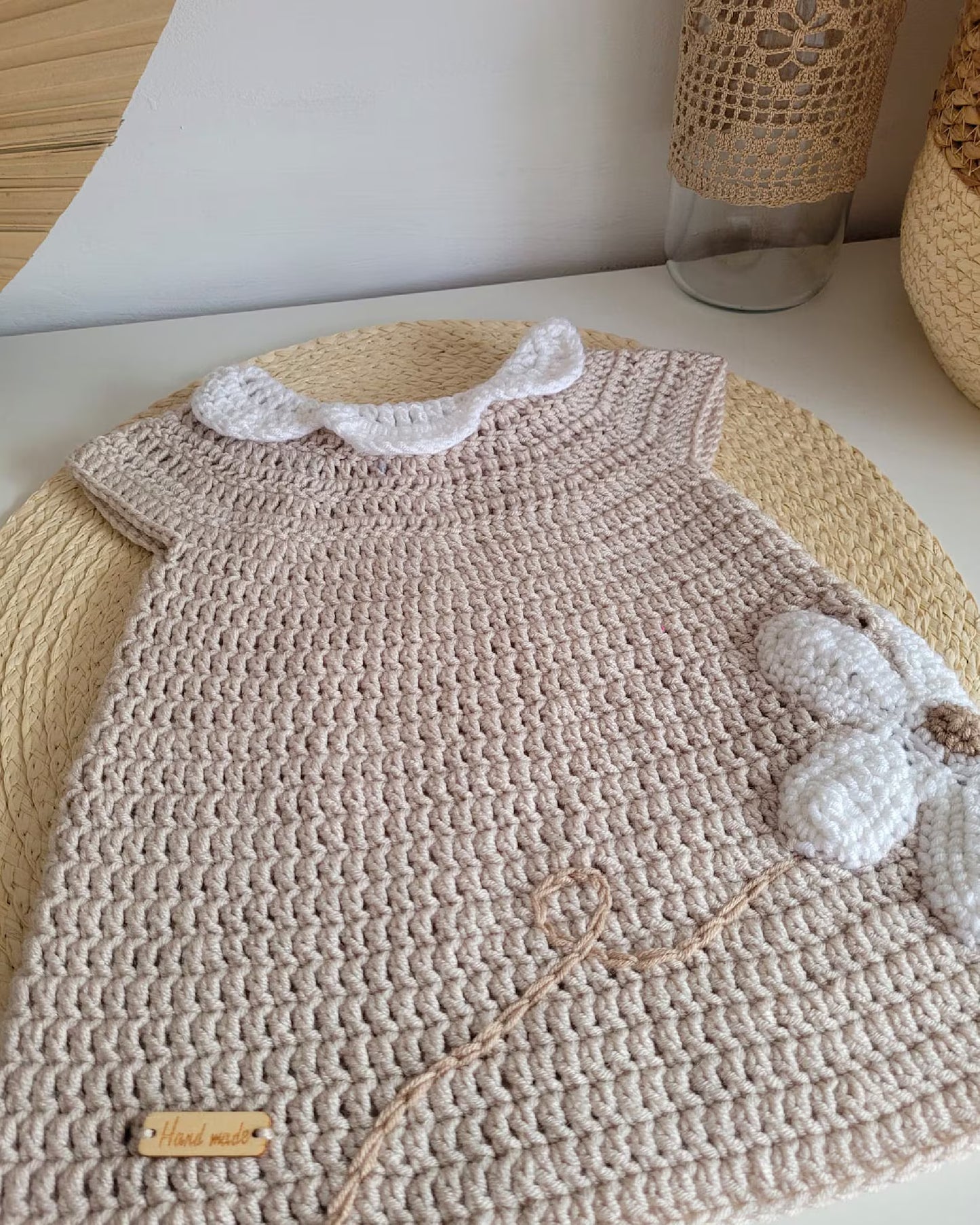 🌸 Groovy Floral Baby Dress – Crochet Pattern (Newborn–8Y)