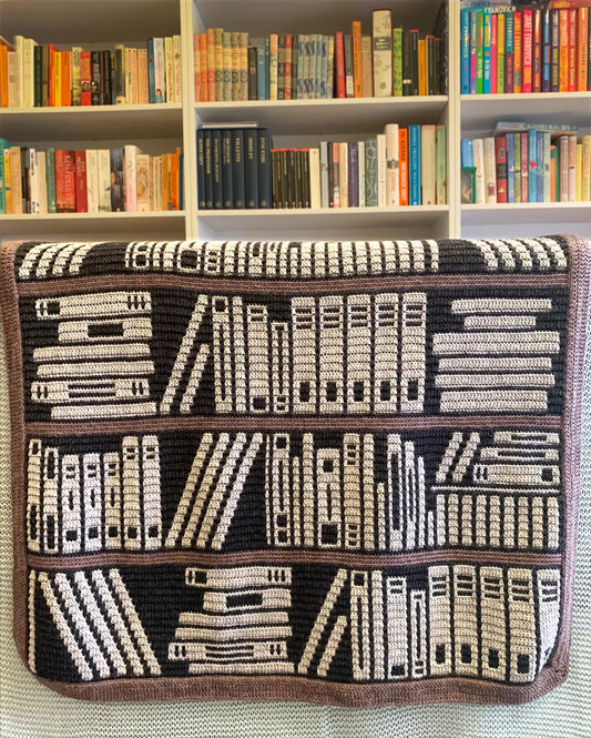📚 Mosaic Bookshelf Blanket Crochet Pattern (PDF)