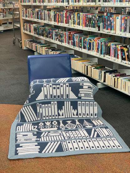 📚 Mosaic Bookshelf Blanket Crochet Pattern (PDF)