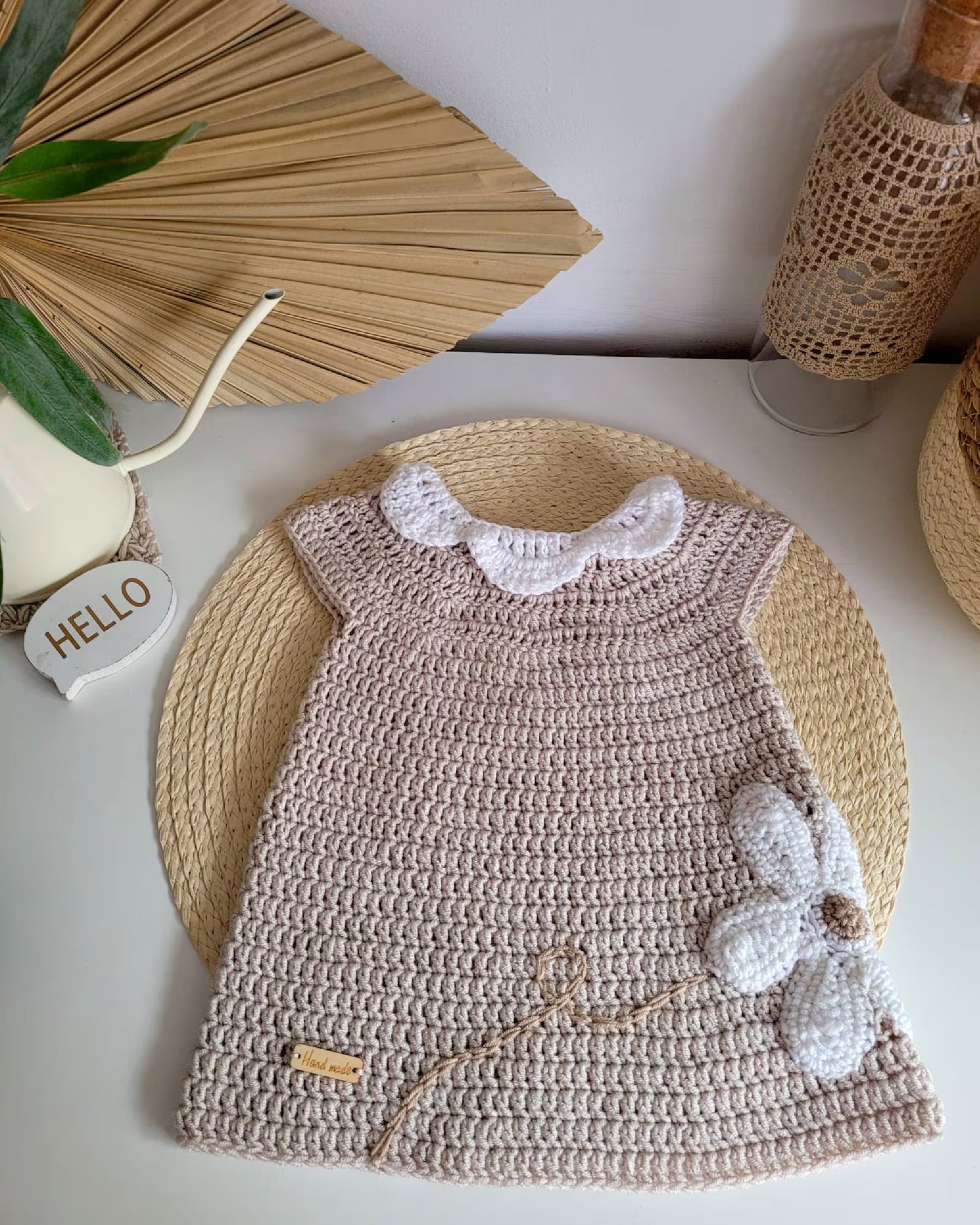 🌸 Groovy Floral Baby Dress – Crochet Pattern (Newborn–8Y)