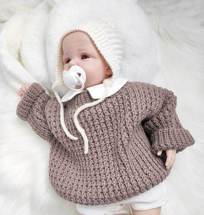 🧸 Baby Ribbed Crochet Sweater – Cozy & Modern (0–8 Years, Easy Pattern)