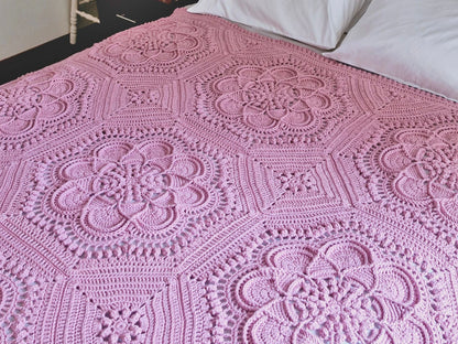 🌸 Delilah Crochet Blanket Pattern – Elegant Floral Afghan 🧶