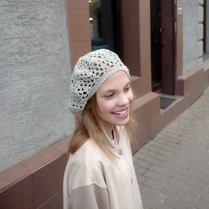 🌸 Lace Beret Crochet Pattern PDF