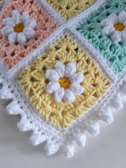🌼 Daisy Dreams Blanket – Rainbow Granny Squares for Beginners 🌈