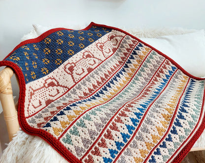 🧸✨ Sleep Tight Little Bear – Mosaic Baby Blanket Pattern