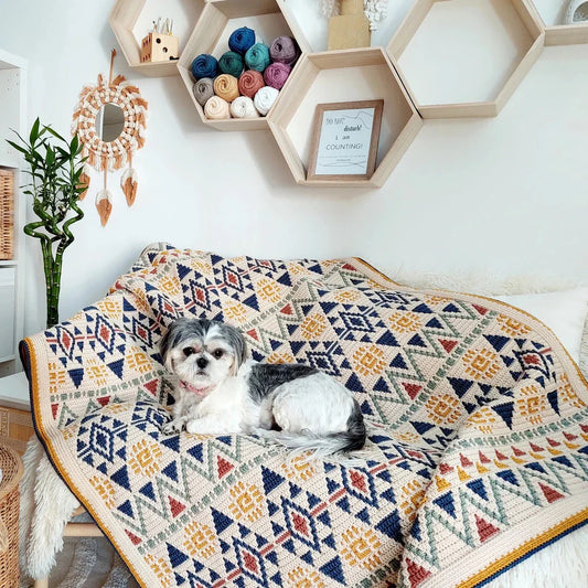 🌞 Shandiin Mosaic Blanket Pattern – Bold & Colorful Design (PDF)