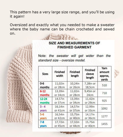 🧸 Baby Ribbed Crochet Sweater – Cozy & Modern (0–8 Years, Easy Pattern)