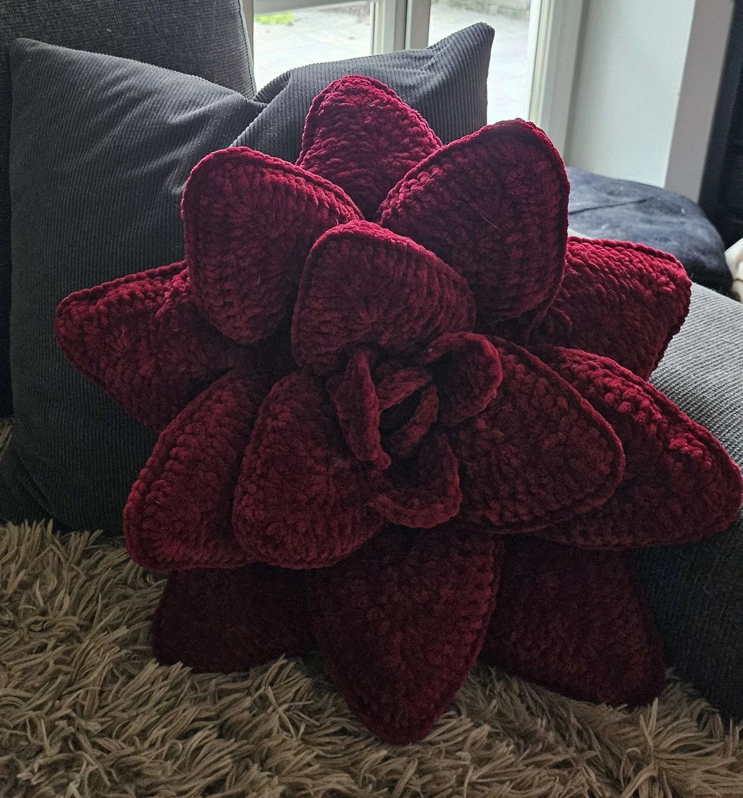 Flower Pillow Crochet Pattern PDF