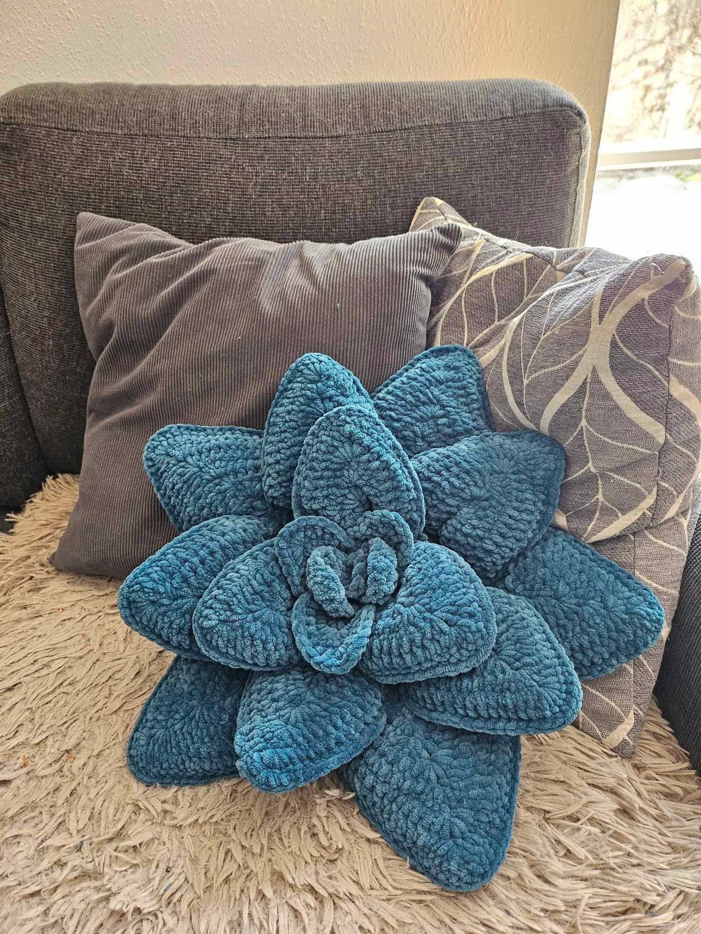 Flower Pillow Crochet Pattern PDF