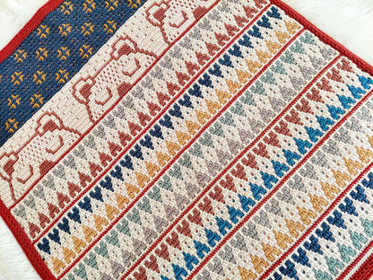 🧸✨ Sleep Tight Little Bear – Mosaic Baby Blanket Pattern