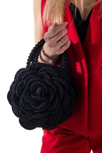 🌹 Crochet Rose Bag Pattern – Stunning 3D Flower Purse 👜✨