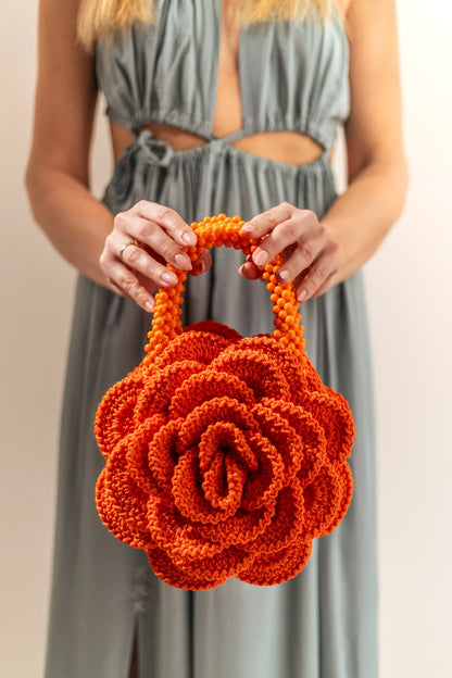 🌹 Crochet Rose Bag Pattern – Stunning 3D Flower Purse 👜✨
