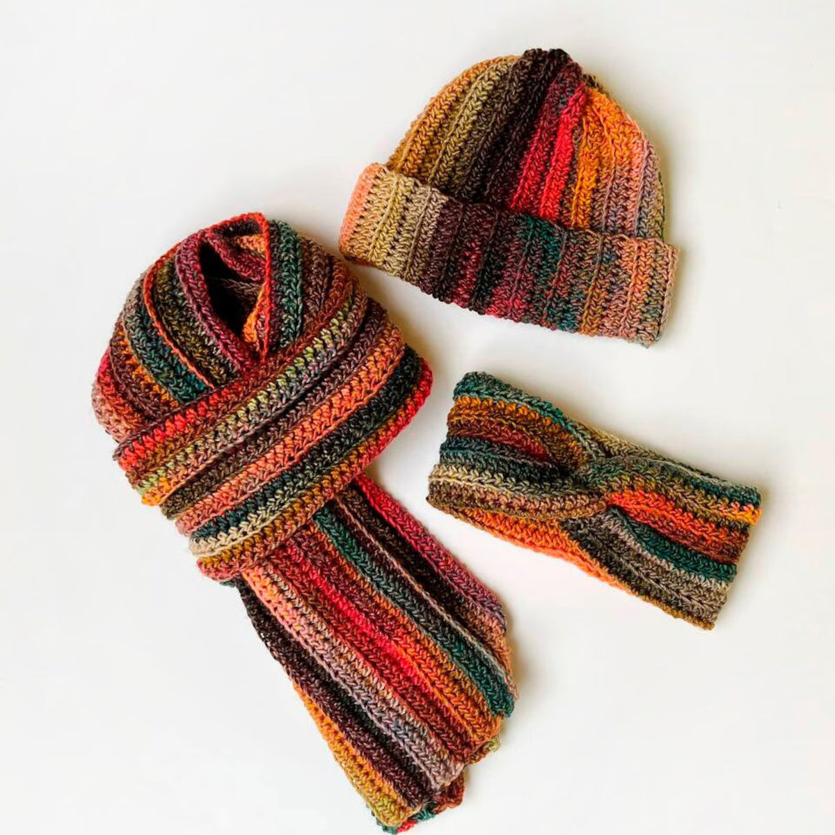 Autumn Hugs Set Crochet Pattern PDF | Beanie, Scarf & Headband