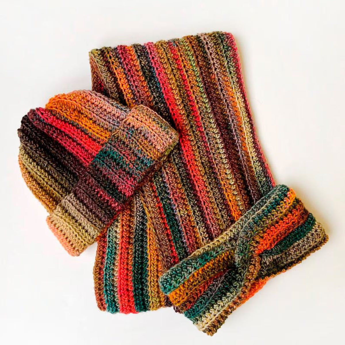 Autumn Hugs Set Crochet Pattern PDF | Beanie, Scarf & Headband