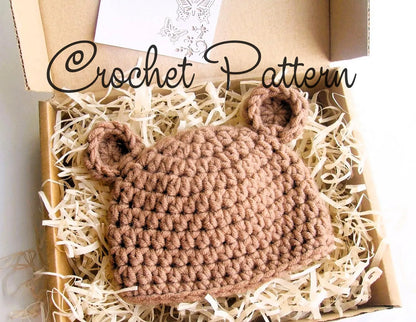 🧸 Bear Baby Set Crochet Pattern – Hat & Booties for Newborn to 12M 🍼