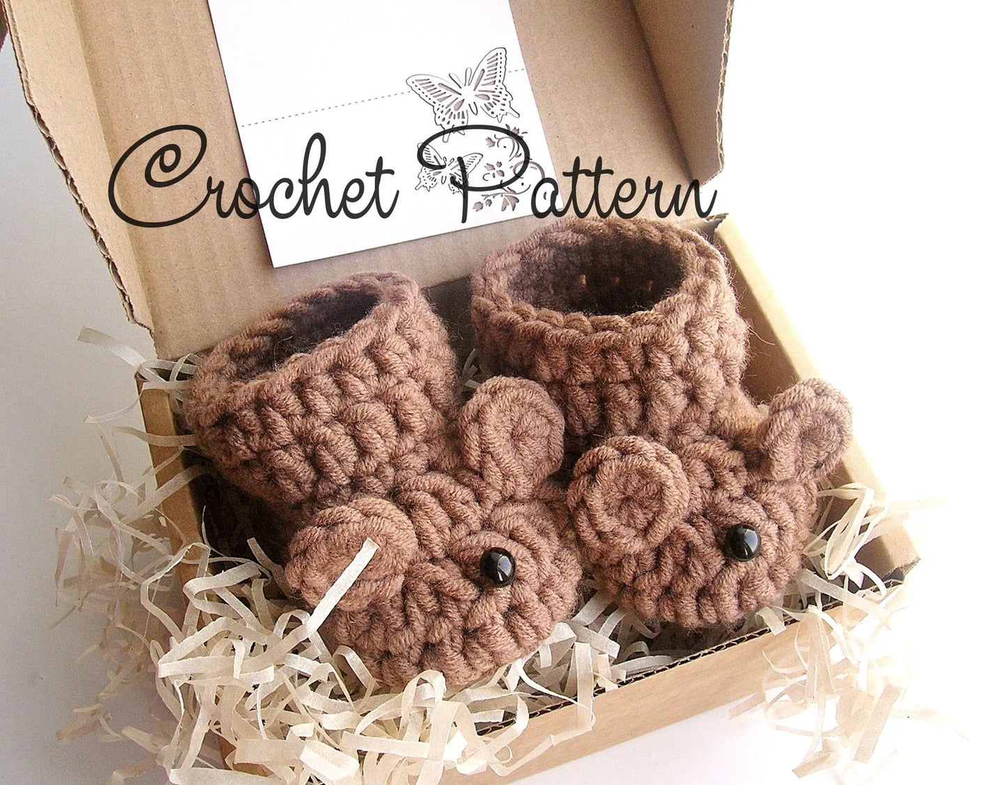 🧸 Bear Baby Set Crochet Pattern – Hat & Booties for Newborn to 12M 🍼