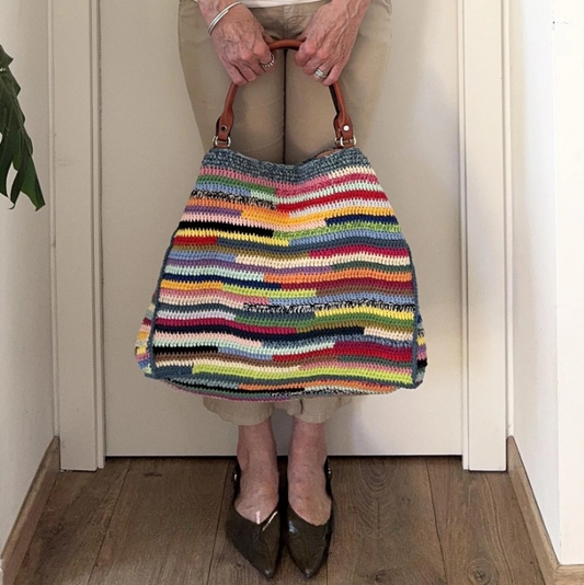 🌈 Scrap Yarn Bag Pattern – Colorful & Fun! 🧶